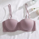 4 piezas sujetadores con armazon sin costuras de unicolor con tirantes ajustables y desmontables para mujeres