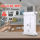 Amplificador de WiFi Doble Banda, 1 ud Repetidor de WiFi de Doble Banda Ourlife, Amplificador de Señal 5GHz y 2.4GHz con WPS, Modo AP, Control Remoto, No Resistente al Agua