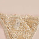 Set de 4 tangas de mujer de alta calidad, tanga de encaje transparente de cintura baja con tirantes ajustables