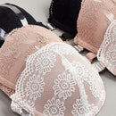 Conjunto de 3 piezas sujetador con aros de encaje para mujeres
