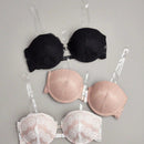 Conjunto de 3 piezas sujetador con aros de encaje para mujeres