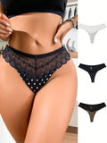 Conjunto de 3 piezas pantys de encaje sexy