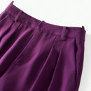 Motf premium pantalones de pierna ancha con pliegues plegados, bolsillos inclinados, cinturon