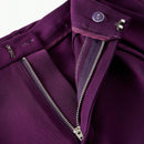 Motf premium pantalones de pierna ancha con pliegues plegados, bolsillos inclinados, cinturon