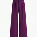 Motf premium pantalones de pierna ancha con pliegues plegados, bolsillos inclinados, cinturon