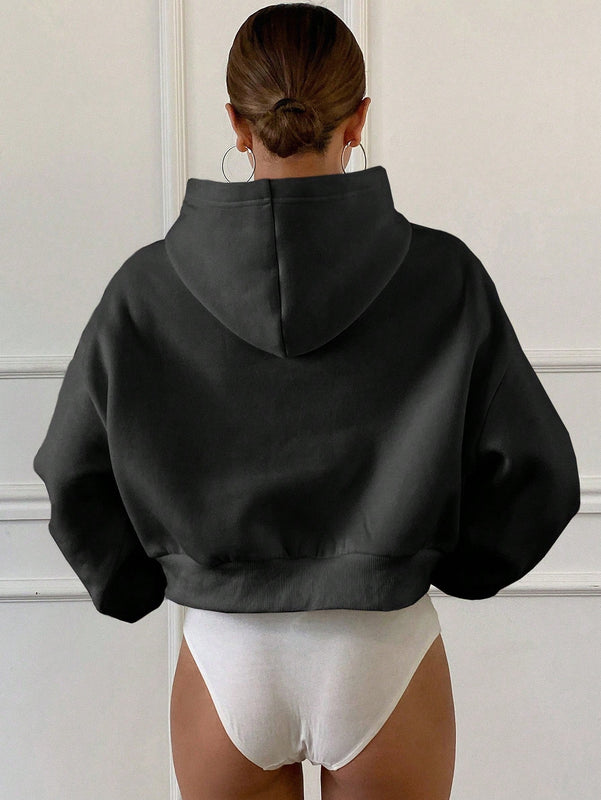 Dazy sudadera casual de cuello redondo clasica de felpa para mujer