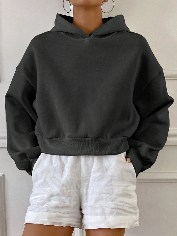 Dazy sudadera casual de cuello redondo clasica de felpa para mujer
