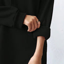 Relaxiva vestido sudadera casual de felpa con capucha, manga larga, bajo con abertura, cordon ajustable, estampado de lema para mujer, otono/invierno