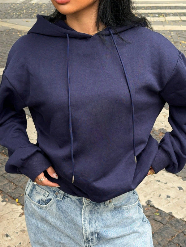 Ezwear sudadera holgada con grafico impreso "cute but psycho" de estilo minimalista casual, apta para otono e invierno