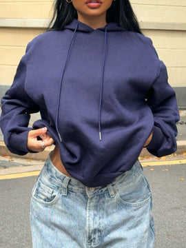 Ezwear sudadera holgada con grafico impreso "cute but psycho" de estilo minimalista casual, apta para otono e invierno
