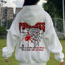 Ezwear sudadera informal tipo streetwear con lema, con corte holgado, estampado negro y rosa, para mujer, otono invierno