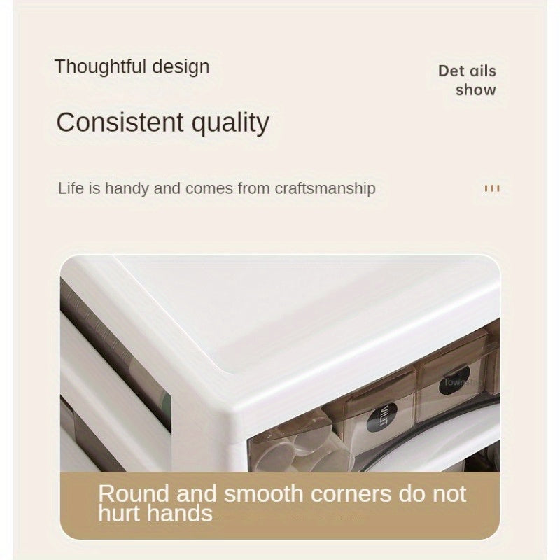 Gabinete versátil para escritorio con cajones extraíbles, organizador plástico impermeable para oficina, dormitorio o residencia estudiantil, ideal para snacks y artículos varios, gabinete pequeño para escritorio
