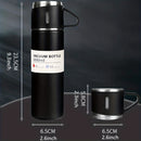 Botella y taza de acero inoxidable aislada al vacío, 500ml/16.9oz, botella de agua de metal reutilizable, uso múltiple, con embalaje de regalo, para bebidas calientes y frías, ideal para regalo de vacaciones y Año Nuevo
