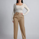 Petite pantalones de pana para mujer con cintura elastica en la parte trasera, apropiados para otono e invierno