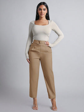 Petite pantalones de pana para mujer con cintura elastica en la parte trasera, apropiados para otono e invierno