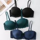 Underwear&sleepwear basics juego de lenceria de 3 piezas/set de sujetador de contraste de encaje de unicolor para mujer