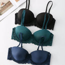 Underwear&sleepwear basics juego de lenceria de 3 piezas/set de sujetador de contraste de encaje de unicolor para mujer
