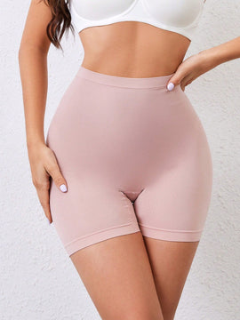 Shorts de seguridad de cintura alta de color solido para mujer
