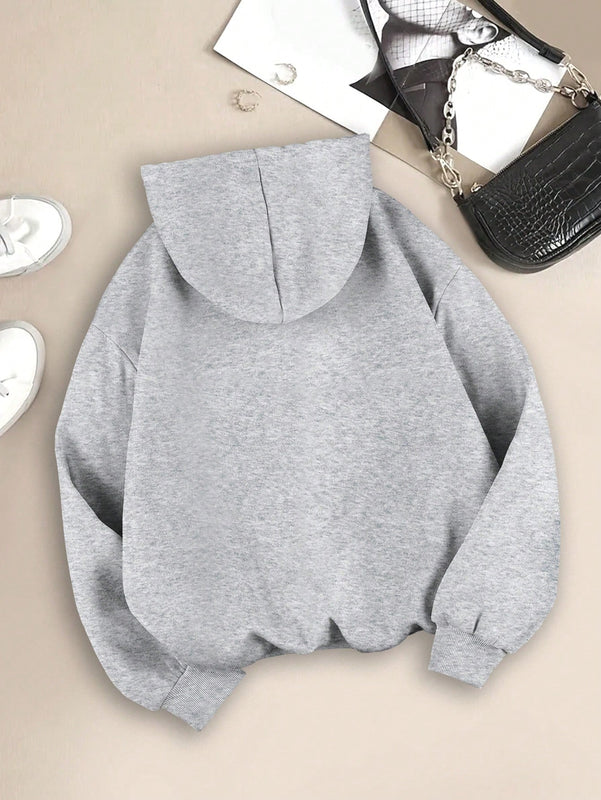 Ezwear sudadera con capucha de felpa con estampado de leopardo y estrella, otono/invierno