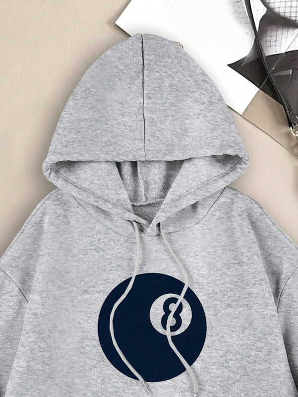 Ezwear sudadera con capucha de mujer con estampado de leopardo y estrella, hombros caidos, otono/invierno