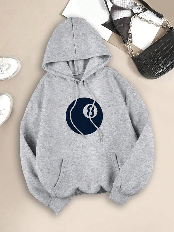 Ezwear sudadera con capucha casual de manga larga con estampado de pentagrama