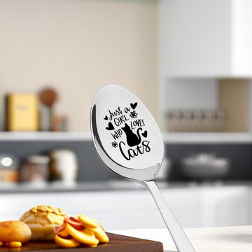 Cuchara para café grabada en acero inoxidable para amantes de los gatos - Regalo perfecto para el Día de San Valentín o la vuelta a clases