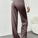 Tall pantalones sueltos de traje a rayas con botones delanteros, uso casual de todos los dias