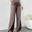 Tall pantalones sueltos de traje a rayas con botones delanteros, uso casual de todos los dias