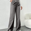 Tall pantalones sueltos de traje a rayas con botones delanteros, uso casual de todos los dias