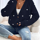 Frenchy cardigan con botones de corte casual y rayas para mujer, para otono/invierno