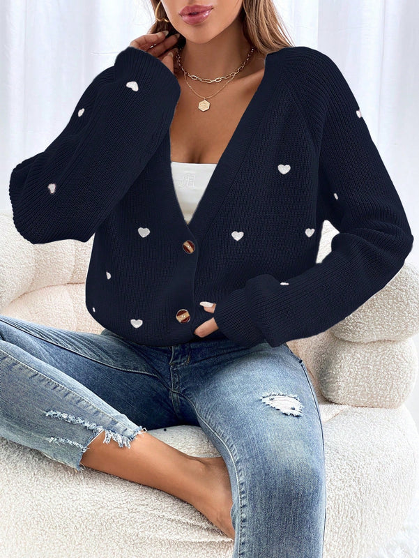 Frenchy cardigan con botones de corte casual y rayas para mujer, para otono/invierno