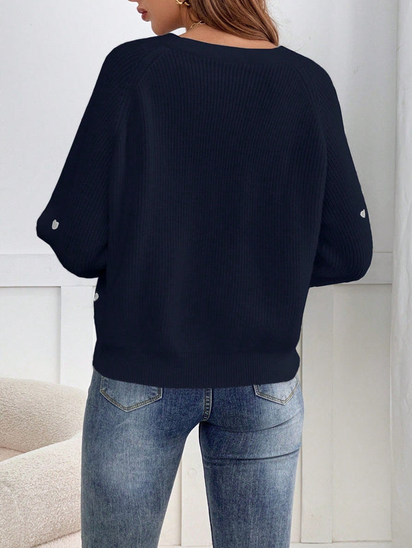 Frenchy cardigan con botones de corte casual y rayas para mujer, para otono/invierno