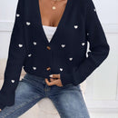 Frenchy cardigan con botones de corte casual y rayas para mujer, para otono/invierno