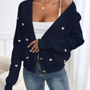 Frenchy cardigan con botones de corte casual y rayas para mujer, para otono/invierno
