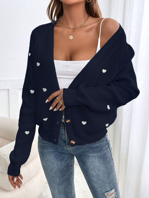 Frenchy cardigan con botones de corte casual y rayas para mujer, para otono/invierno