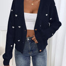 Frenchy cardigan con botones de corte casual y rayas para mujer, para otono/invierno
