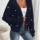 Frenchy cardigan con botones de corte casual y rayas para mujer, para otono/invierno