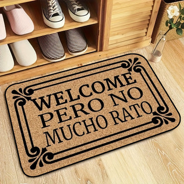 Felpudo de Bienvenida con Diseño Floral Chic - Poliéster Fácil de Limpiar, Perfecto para Decoración de Interiores y Porches