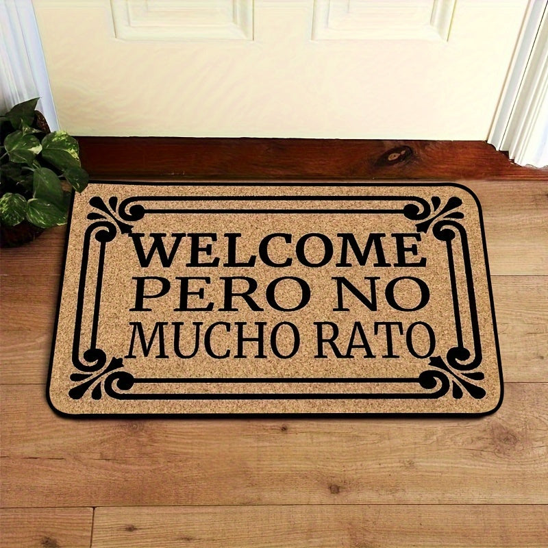 Felpudo de Bienvenida con Diseño Floral Chic - Poliéster Fácil de Limpiar, Perfecto para Decoración de Interiores y Porches