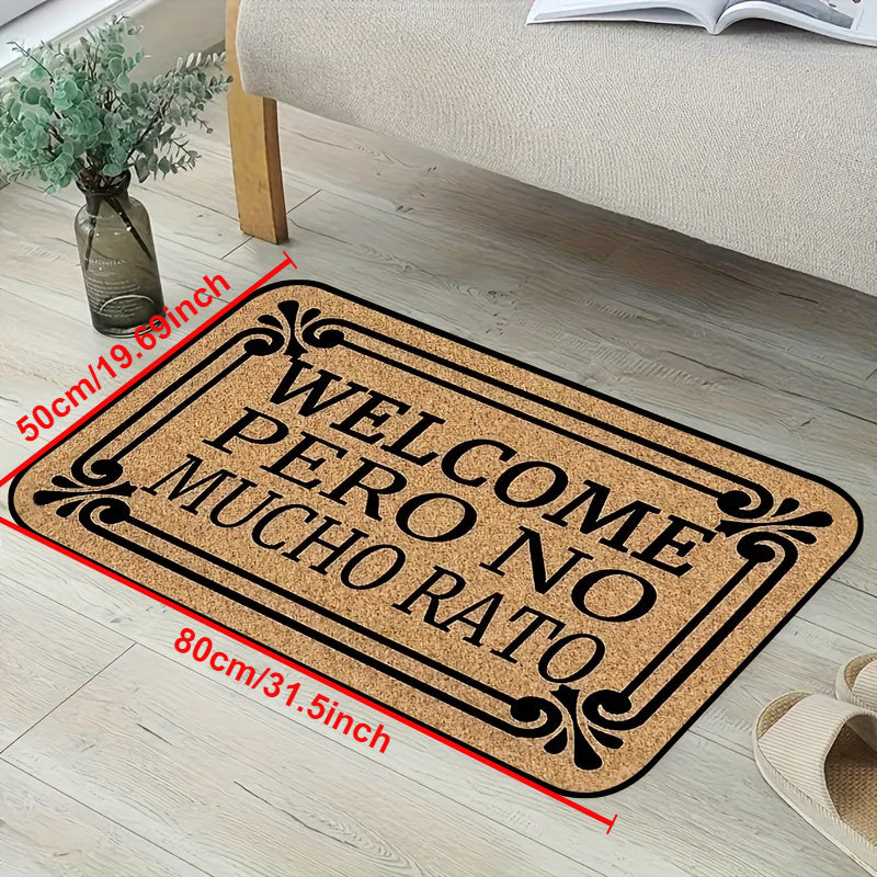 Felpudo de Bienvenida con Diseño Floral Chic - Poliéster Fácil de Limpiar, Perfecto para Decoración de Interiores y Porches