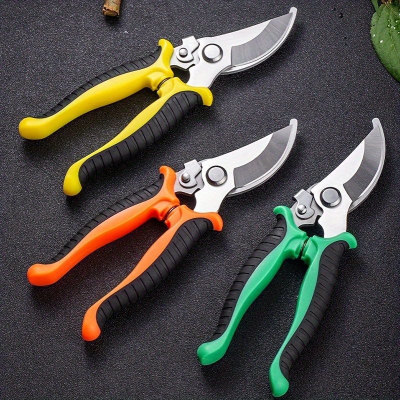 1pc Tijeras de podar manuales clásicas para jardín - Tijeras de acero inoxidable para frutas y ramas con agarre cómodo, diseño que ahorra trabajo, tijeras de podar duraderas para jardinería sin electricidad, herramientas multifuncionales para podar al ai
