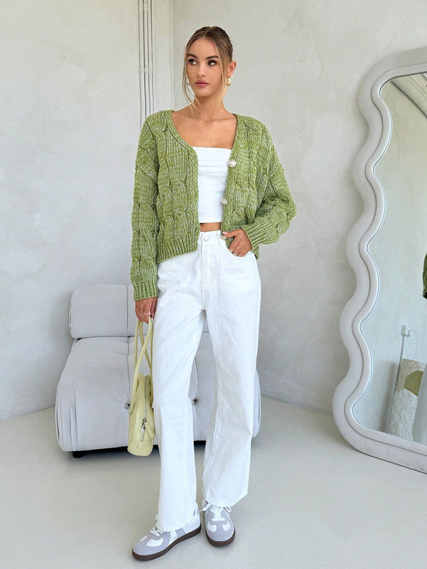 Forever 21 cardigan corto informal de mezcla para mujer, otono/invierno