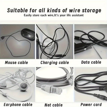 Organizador de Cables de Silicona Transparente de 8 Piezas con Clips - Caja de Almacenamiento de Escritorio Ligera y Sin Necesidad de Energía para Cables de Carga y Alambres, Ganchos de Utilidad