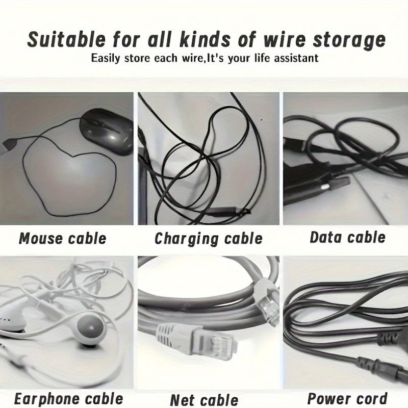 Organizador de Cables de Silicona Transparente de 8 Piezas con Clips - Caja de Almacenamiento de Escritorio Ligera y Sin Necesidad de Energía para Cables de Carga y Alambres, Ganchos de Utilidad