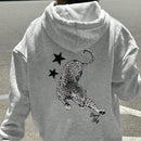 Ezwear sudadera con capucha con estampado ondulado y estampado de letra
