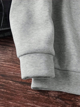 Ezwear sudadera con capucha con estampado ondulado y estampado de letra