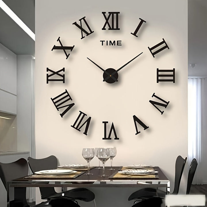 Reloj de pared luminiscente con números romanos, silencioso, a batería, circular de acrílico para sala, dormitorio o decoración del hogar (batería AA no incluida)