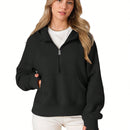 Sudaderas con media cremallera para mujer, sudaderas cortas con capucha, sudaderas de forro polar