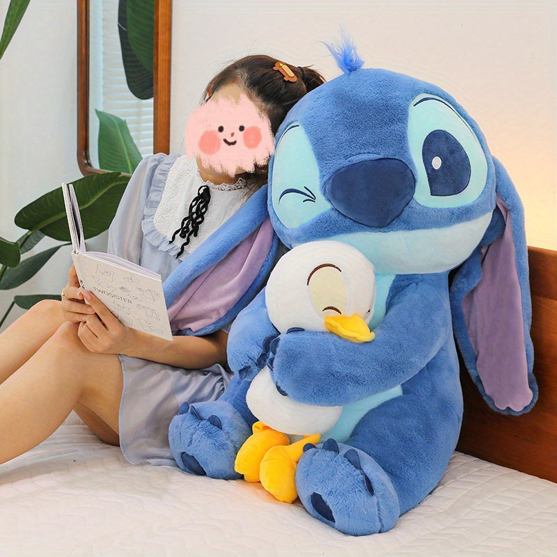 Muñeco de Peluche de Stitch de Disney con Patito - Muñeca Azul de Dibujos Animados Linda, Kawaii para Decoración, Adorno para el Coche, Regalo Ideal para Cumpleaños, Navidad, Halloween, Pascua