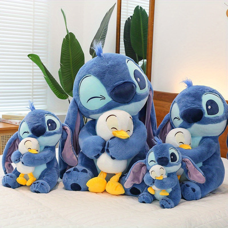 Muñeco de Peluche de Stitch de Disney con Patito - Muñeca Azul de Dibujos Animados Linda, Kawaii para Decoración, Adorno para el Coche, Regalo Ideal para Cumpleaños, Navidad, Halloween, Pascua